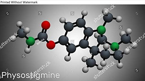 Fizostigmin, Eserine, C15H21N3O2 Molekülünün KwikMedia Poster Reprodüksiyonu. Kolinesteraz İnhibitörü, Toksik parasempatomimetik