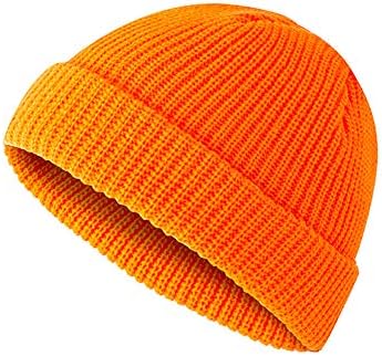 BYyushop Sıcak Şapka, Erkek Kadın Düz Renk Örme Bere Kap Sıcak Yün Sokak Açık Spor Şapka-Lacivert