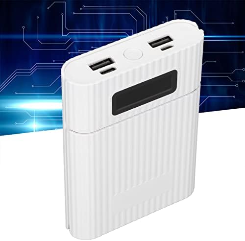 18650 Pil Şarj Cihazı Kutusu, DIY Güç Bankası Kiti Cep Telefonu için Şık Görünüm LCD Ekran Geniş Uygulanabilirlik (Beyaz)