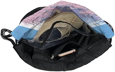 Fuji dağı İle Kiraz ipli sırt çantası Spor spor çantası Unisex Spor Sırt Çantası Çok Fonksiyonlu Işın Ağız Sırt Çantası