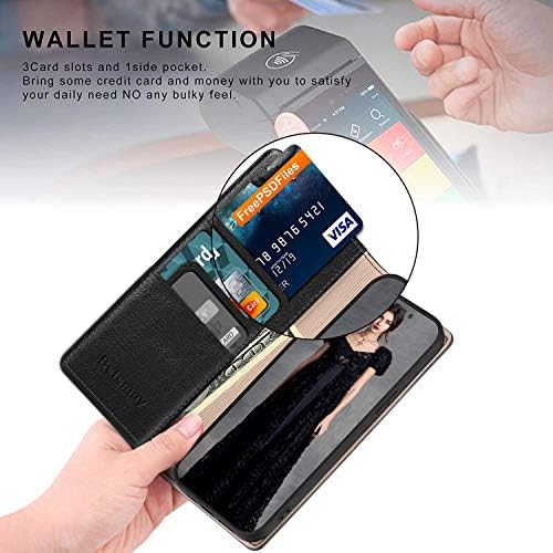 Belemay ile Uyumlu iPhone 12 Pro Max Cüzdan Kılıf (6.7 2020) Hakiki Inek Derisi Deri [RFID Engelleme] Folio Kapak Kapak Kredi