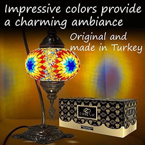 CHİCON El Yapımı Mozaik Türk Lambası / Orijinal Cam Mozaik / Benzersiz Lambalarda Bir Sanat Eseri / Antika Eski Lamba / Tiffany