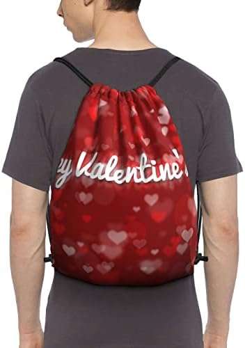 Mutlu Sevgililer günü ipli sırt çantası, spor salonu Sackpack çanta Yoga spor yüzme seyahat plaj İçin