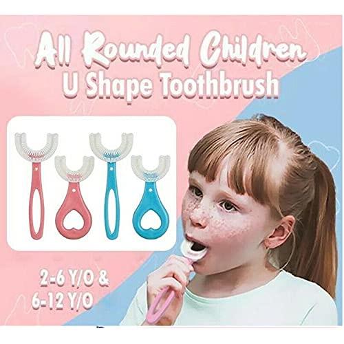2 ADET Çocuklar U - Şekilli Diş Fırçası-360° Oral Diş Temizleme Tasarım, Silikon Manuel Diş Fırçası Ağız Temizleme Araçları,