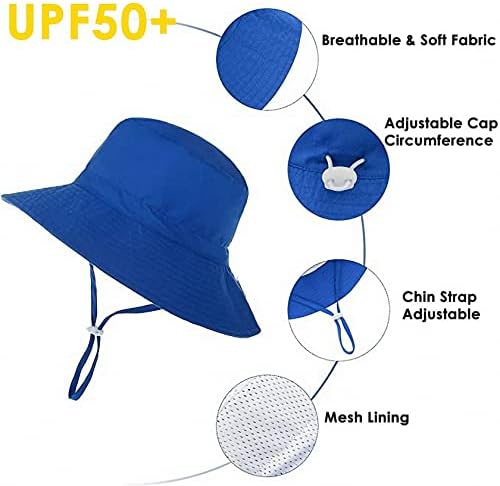 Bebek güneş şapkası Büyük Ağız Yaz UPF 50 + Güneş Koruma Yürümeye Başlayan Kova Şapka Ayarlanabilir Bebek Şapka 3Months-7Years