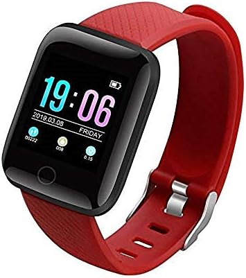 hhscute akıllı saat,kol Saati Pasometre Tourbillon Su Geçirmez Yükseklik Ölçer Android / ıOS Telefonlar için (Kırmızı)