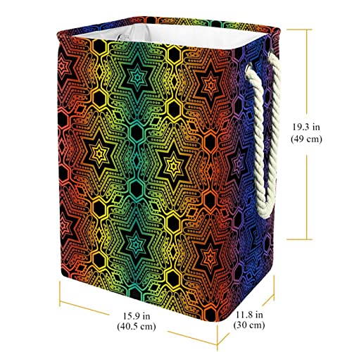 Çamaşır sepeti Renk Yıldız Geometri Depolama Sepeti Kolları ile Modern Dekoratif Oyuncak Sepeti Oturma Odası Yatak Odası Kreş