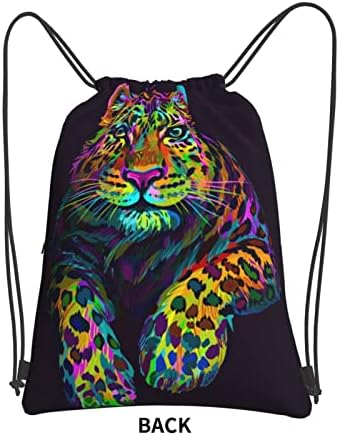 HUANGJ Neon Jaguar İpli fermuarlı sırt çantası Su Geçirmez omuz spor çantası Spor fermuarlı çanta cep Plaj erkek kız genç yoga