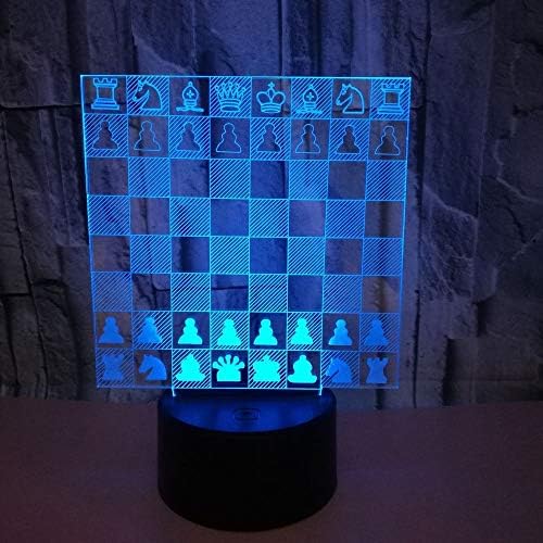 WPOLED yaratıcı Uluslararası Satranç 3D Ilusion lamba Avrupa şeffaf akrilik masa lambaları 7 renk değiştirme LED gece lambası