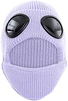 Kadın Gözlük Gözlük Kadife Sıcak Yün Örme Bere ve Yüz Koruma Kış Sıcak Yüz Maskesi Şapka Seti