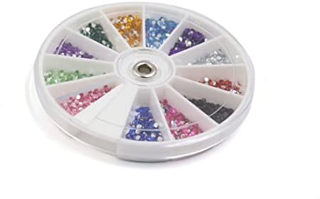 EuisdanAA ® 1 Kutu 12 Renk Sahte Elmas Taklidi Tırnak Sanat Dekorasyon Manikür Glitter Payetler Tekerlek (®1 Caja 12 Renk Sahte