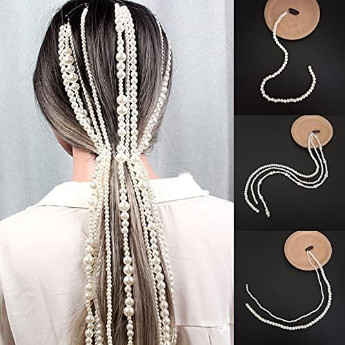 Örgülü saç tokası, Örgülü Saç Tokası Uzun Püskül Dekorasyon Sahte İnci Çekici Saç Bandı Günlük Yaşam için - 1