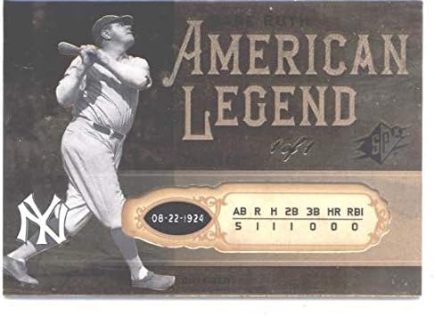 2008 SPx Babe Ruth Amerikan Efsanesi BR61 Babe Ruth New York Yankees Beyzbol Kartı SER / 1 NM-MT
