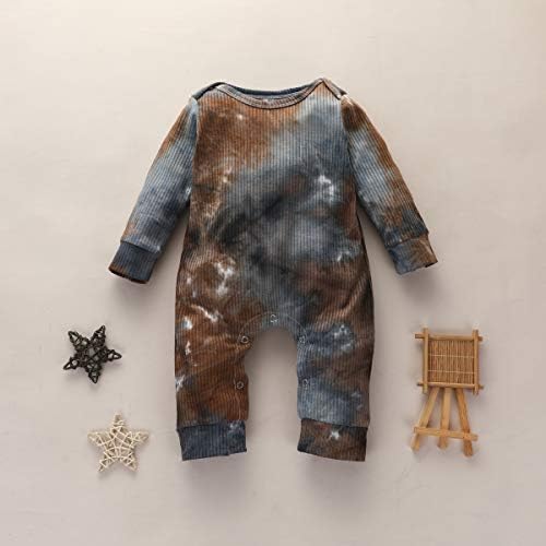 YUİON Yenidoğan Bebek Erkek Bebek Kız Romper Giysileri Kravat Boya Bodysuit Uzun Kollu Tulum Bahar Güz Kış Kıyafet