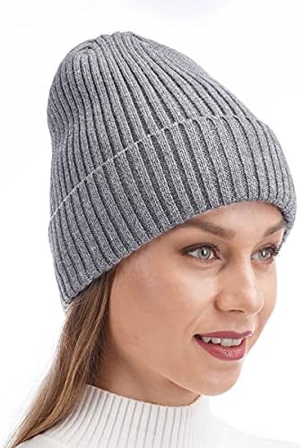 USHAKE Erkekler veya Kadınlar Sıcak Kış Şapka Bere Kap, Unisex Kaflı Düz Kafatası Örgü Şapka Kap
