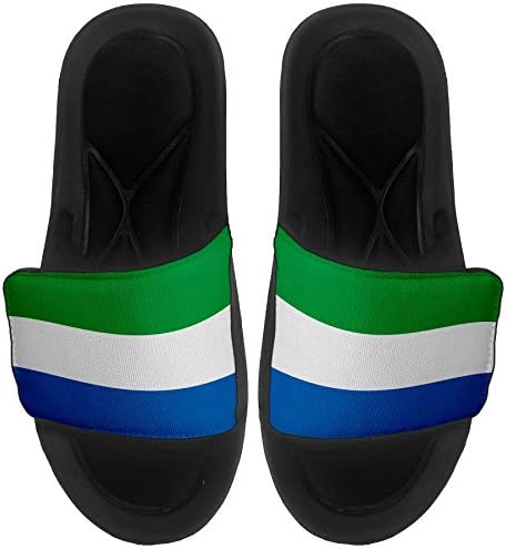 Yastıklı Slide-On Sandalet / Erkekler, Kadınlar ve Gençler için Slaytlar-Sierra Leone Bayrağı (Leonean) - Sierra Leone Bayrağı-Küçük
