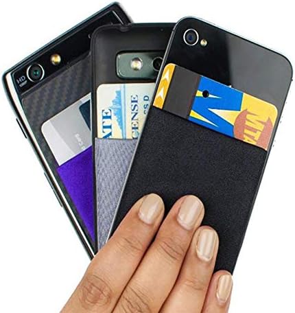 4 Parça Telefon Kartı Tutucu Telefon Cüzdan Sopa Kart Tutucu Sıkı Likra Cüzdan Cep Kredi Kartı KIMLIK Vaka Kılıfı(Siyah)