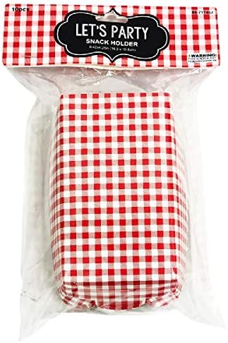 10 adet Tek Kullanımlık Piknik BARBEKÜ Gıda / Aperatif Tutucu Plaka (Kırmızı / Beyaz)