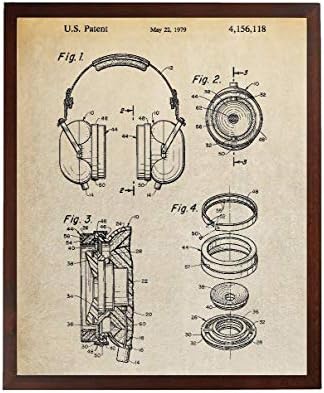 Şalgam Tasarımları Kulaklık Patent Yapıt Ses Kulaklık Blueprint Kulaklıklar Poster Ev Sineması Dekor Müzik Duvar Sanatı TDP1084