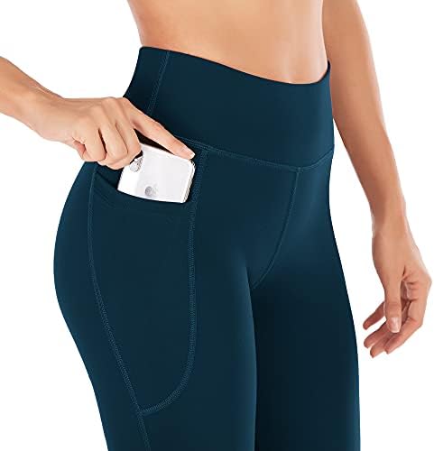 Heathyoga Bootcut Yoga Pantolon Kadınlar ıçin Cepler ıle Yüksek Belli egzersiz pantolonları Kadınlar ıçin Kaçak Iş Pantolon