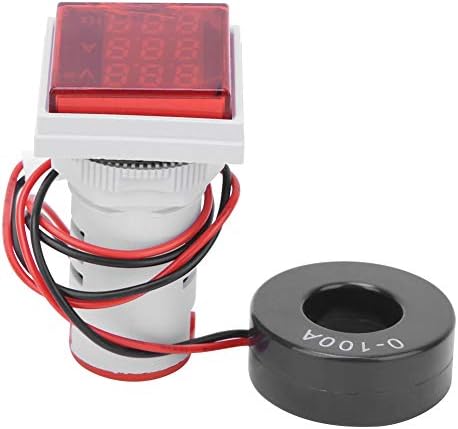 AD112 - 22 Dijital Multimetre 3 Haneli Ekran AC Volt Hz Test Cihazı, AC60-500V, 0-100A, 20-75 Hz (Kırmızı)