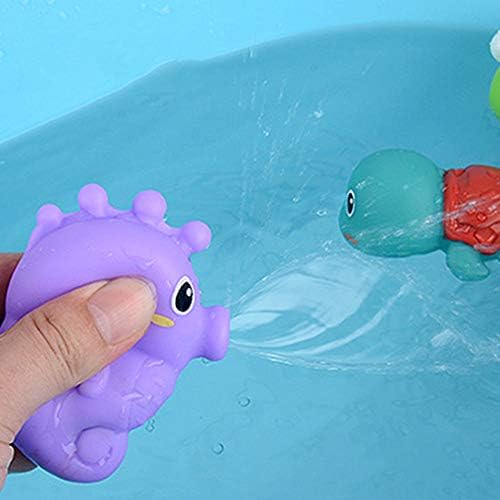 Ratus 4 Adet Çocuk Banyo Su Sprey Oyuncak, Ahtapot, Kaplumbağa, Denizatı, Kurbağa Yumuşak Plastik Sıkar Su Sprey Oyuncak Yüzme