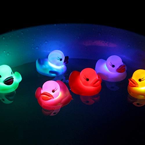 4 adet Light Up Banyo Ördekler, Bebek Banyo Oyuncakları, Yaratıcı Light Up Yüzer Banyo Oyuncak Rastgele Renk