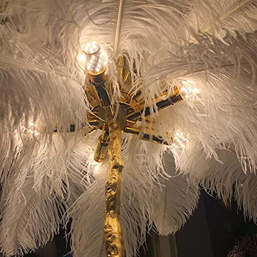 QFFL Devekuşu Tüyü Lamba, Prenses Odası sıcak Zemin Lambaları, pirinç Art Deco Ayakta ışık, Oturma Odası için, 80X80 cm