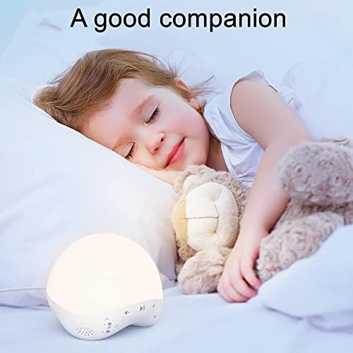 Bebek Gürültüsü Beyaz Gece Lambası, Uygulama ve Ses Kontrolü, Otomatik Kapanma Zamanlayıcısı, Bebek/Emzirme için Uyku Eğitmeni,