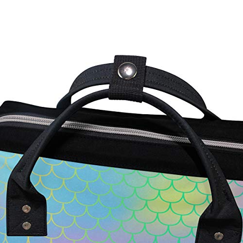 Bebek bezi çantaları sırt çantaları Mumya sırt çantası ile renkli balık ölçekler Seyahat Laptop Sırt çantası