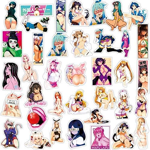Yetişkinler için seks Anime Çıkartmalar, Hidro Şişeler için 100 adet Vinil Su Geçirmez Sevimli Karikatür Dekoratif Çıkartmalar