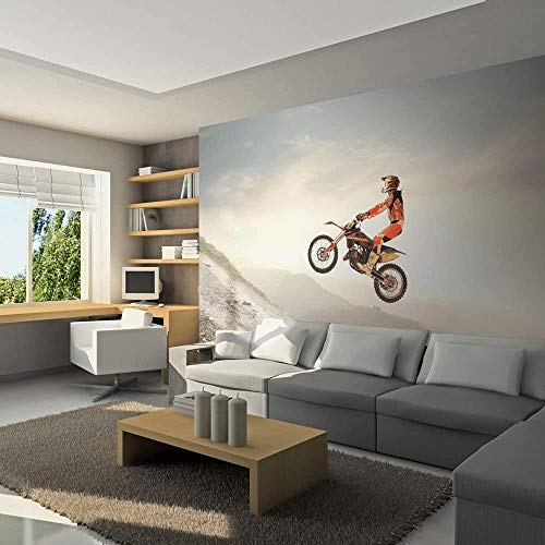 Duvar Duvar Resmi Fotoğraf 3D Modern Peyzaj Motosikletçi-400x280CM