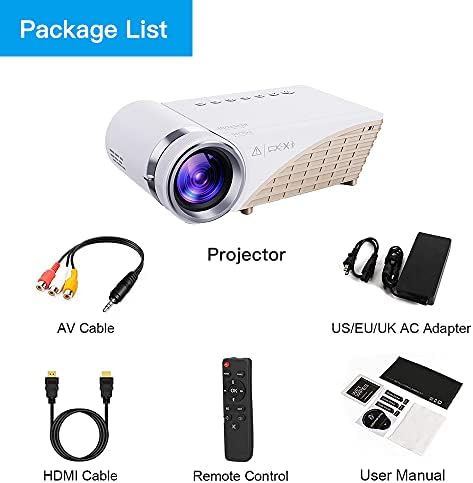 Mini Projektör 4500 Lümen Açık Film Projektörü LED Taşınabilir Projektör, 1080P Full HD Destekli Video Projektör, TV Çubuğu,