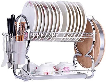 GUONING-L Mutfak Çok Fonksiyonlu Bulaşık Makinesi, 2-katmanlı Bulaşıklık, Kurulumu Kolay Mutfak Ayrılabilir Drenaj Kurulu,