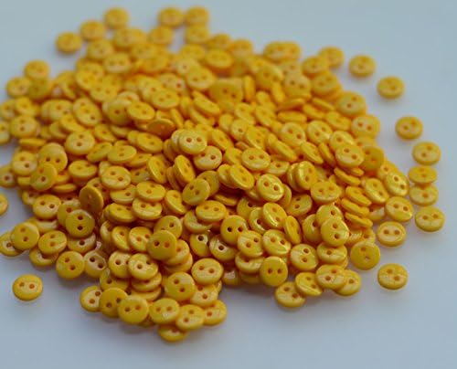 Lyracces Toptan Lots 500 adet Küçük Bebek Zanaat DIY Dikiş Bağlantı Elemanları Flatback Reçine Düğmeler 9mm (Altın Sarı)