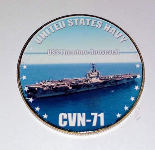 Donanma USS Theodore Roosevelt CVN-71 Renkli Meydan Okuma Sanat Parası