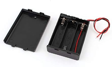 X-DREE Siyah 3 AA 1.5 V Pil Kutusu Kılıf Tutucu ile Kurşun Kapak ON/OFF Anahtarı (Custodia nera başına batterie da 3 AA AA