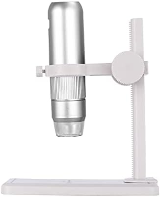 DJASM WiFi Video Mikroskop ile 8 LED 1080 P 1000X 37DB HD Beyaz Elektronik Dijital Mikroskop Android ıOS PC için (Renk: Beyaz)