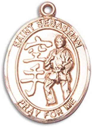 Bonyak Takı 14 k Sarı Altın St Sebastian / Karate Madalyası, Boyutu 3 / 4x1 / 2 inç-Katolik İlham