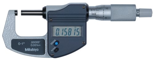 Mitutoyo 293-831 Digimatic MDC-MX Lite Dış Mikrometre, İnç / Metrik, Kilit Durdurma, 0-1 (0-25.4 mm) Aralık, 0.00005 (0.001