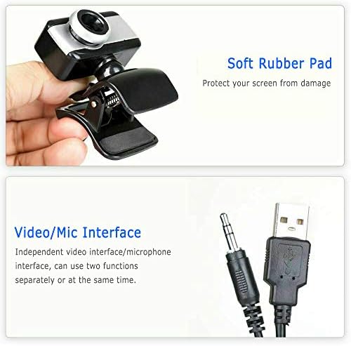 Mikrofonlu 480P Web Kamerası, 360 derece Dönebilen Tabanlı HD Web Kamerası USB 2.0 Bilgisayar Web Kamerası, Video Akışı için