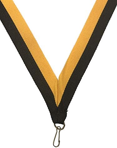 Geçmeli Klipsli Madalyalar için Kahverengi ve Altın Boyun Kurdeleleri Düz Kordon Ödülü (10'lu Paket)