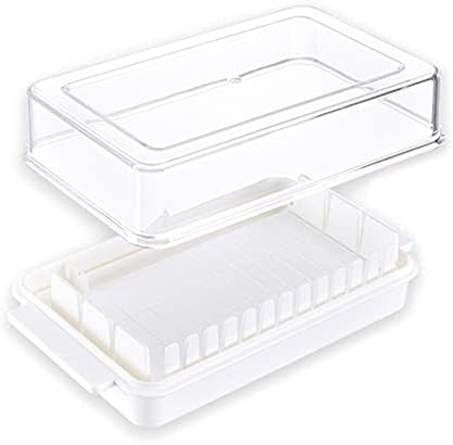 SANGHAİ Depolama Tutucu Plastik Tereyağı Kesme saklama kutusu Şeffaf Peynir Kesici Dilimleme Kaleci Tepsi Şeffaf + Beyaz
