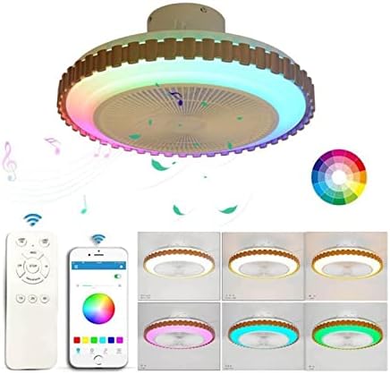 Akıllı tavan ışık tavan vantilatörü Senfoni ev yatak odası LED tavan vantilatörü ışık akıllı APP Bluetooth müzik Görünmez Uzaktan