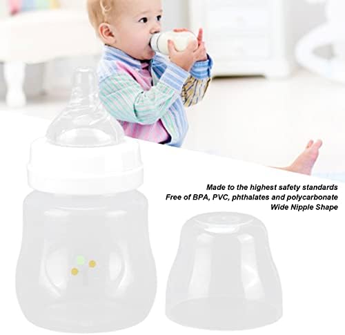 3 Adet BPA Ücretsiz Yenidoğan Şişe PP Geniş Boyun Bebek Şişeleri Saydam Bebek Şişe Doğal Meme Şekli Besleme Nipeller