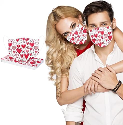 Stoota Yetişkinler 10 ADET sevgililer Günü Tek Kullanımlık Maskeler, Çiftler Tatil Anti Toz Açık Koruyucu Nefes Yüz Kapakları
