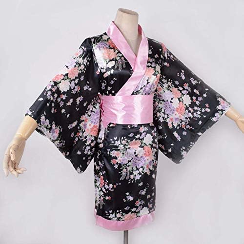 HongH kadın Tavuskuşu Baskı Kimono Elbise Japon Kısa Lolita Yukata Geyşa Kostüm Üniforma Cadılar Bayramı Kıyafet