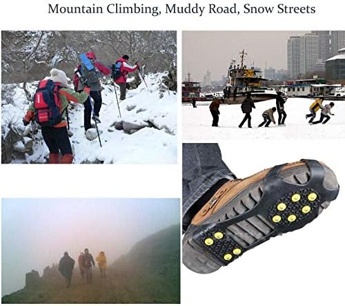 YUNHOSMAT Buz Kar Tutucular, Kaymaz Ayakkabı Kapakları üzerinde Kar / Çamur Dağ Yolları, Kaymaz Buz Çekiş Cleats Kramponlar