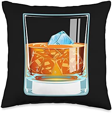 InGENİUS Scotch Viski Likör Alkollü İçecek Cam Scotch Viski Ruhları Alkollü Tiryakisi Atmak Yastık, 18x18, Renkli