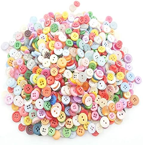 1000 Adet Reçine Düğmeler, Çeşitli Boyutları Yuvarlak Zanaat Düğmeleri Dikiş DIY El Sanatları, çocuk Manuel Düğme Boyama, Karışık